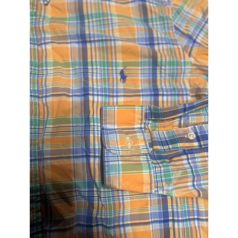 Ralph Lauren Plaid Button Down Shirt Men's‎ XXL 100% Cotton Stretch $89